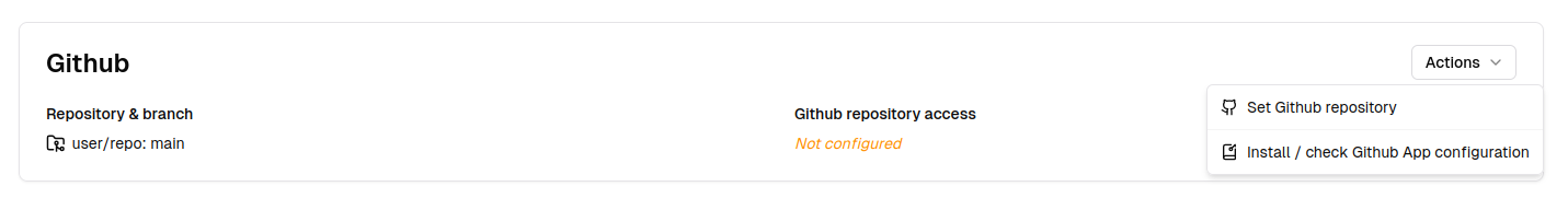 GitHub configuration
